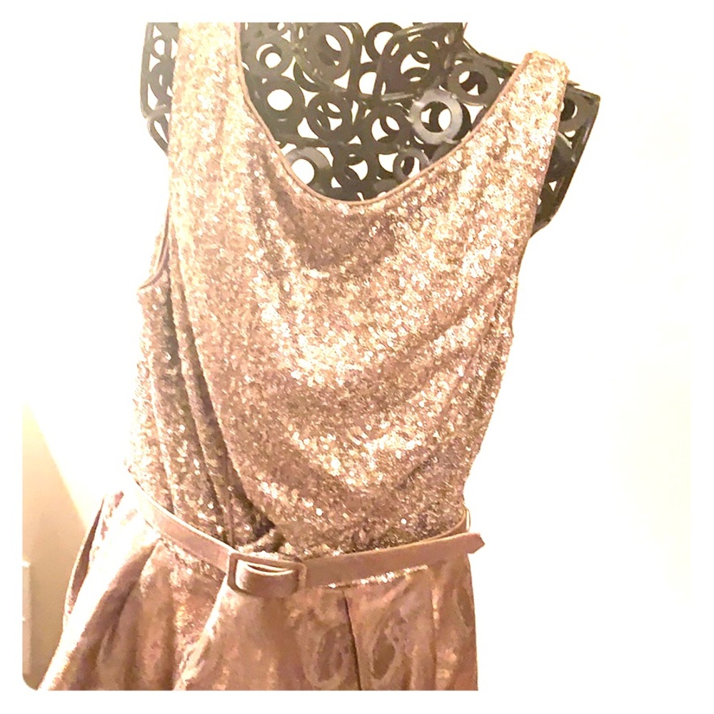 Gold sequin party dress